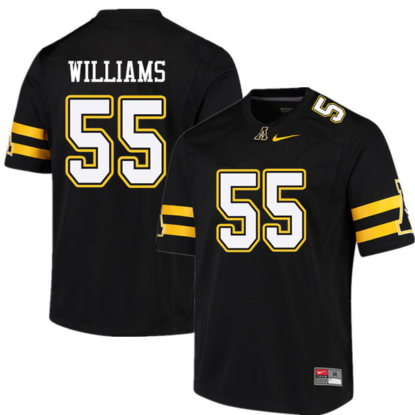 Men #55 Matt Williams Appalachian State Mountaineers College Football Jerseys Sale-Black